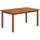Solid wood patio dining table with umbrella hole, seats 6, perfect for outdoor dining and gatherings.