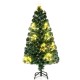 Pre-lit 4 FT artificial Xmas tree with a top star and colorful lights, ideal for festive home decoration.