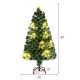 4ft pre-lit artificial Xmas tree with top star, colorful lights, and sturdy metal base for festive home decoration.
