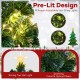 Pre-lit 4 FT artificial Xmas tree featuring adjustable star string lights and colorful optical fibers for festive.