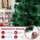 Close-up of the 4 FT pre-lit artificial Xmas tree featuring flame-retardant PVC material, ideal for festive home.