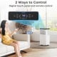 Digital touch panel of the 10000 BTU Portable Air Conditioner with remote control, ideal for large rooms up to 450 sq.