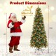 Pre-lit 7.5 ft artificial Christmas tree with PVC and pine needles, adorned with berries and LED lights for festive.