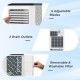 Adjustable fan blades and removable filter of the 10000 BTU portable air conditioner for easy maintenance and comfort.