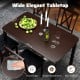 Wide rectangular dining table with rubber wood legs, featuring a smooth surface and easy-to-clean design for elegant.
