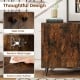 Buffet sideboard in rustic brown with sleek knobs, premium metal hinges, and easy-to-clean surface for modern storage.