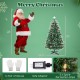 5-foot artificial Christmas tree with red berries, snowy pine needles, and included kerosene lamps for festive decor.