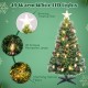 5 feet artificial Christmas tree with red berries, kerosene lamps, and 49 warm white LED lights for festive decoration.