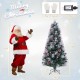 Flocked 7 FT Christmas tree with 270 branch tips, 76 LED lights, and red berries for festive holiday decor.
