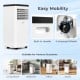 Portable 8000 BTU air conditioner with 4 wheels, digital control, and multifunctional design for rooms up to 350 sq. ft.