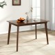 Brown 48-inch wooden dining table with rubber wood legs, perfect for 4 people, ideal for dining or working in small.