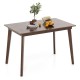 Brown 48-inch wooden dining table with rubber wood legs, ideal for 4 people, perfect for dining or studying in small.