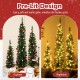 Set of 3 pre-lit artificial Christmas trees with warm white LED lights, showcasing vibrant branch tips for festive.