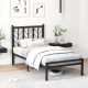 Twin size platform bed with a branch-design headboard and sturdy metal frame, perfect for stylish bedroom decor.