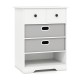 Modern white 4-drawer dresser with open shelf, removable fabric drawers, and smooth metal slides for versatile storage.