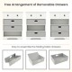 4-drawer modern chest storage organizer in white with removable fabric drawers and open shelves for versatile storage.