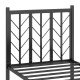 Twin size platform bed headboard with unique branch design and sturdy powder-coated metal frame for elegant bedroom.