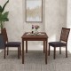 Upholstered modern dining chair set of 2 with slanted high backrest in brown, perfect for dining rooms or kitchens.
