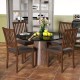 Upholstered modern dining chair set with slanted high backrest in brown, featuring sturdy rubber wood legs for.