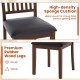 Upholstered dining chair set featuring a slanted high backrest and sturdy rubber wood legs for stable seating.