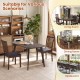 Upholstered modern dining chair set of 2 with slanted high backrest in brown, ideal for dining room or kitchen use.
