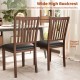 Upholstered modern dining chairs set of 2 with slanted high backrest and sturdy rubber wood legs for versatile use.