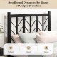 Twin size platform bed with a unique branch-shaped headboard and a sturdy metal frame for elegant bedroom decor.