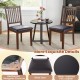 Upholstered modern dining chair set of 2 with slanted high backrest in brown, featuring wide seats and durable rubber.