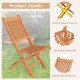 Teak wood outdoor bistro chair with slatted seat, featuring an X-shaped structure for stability, perfect for backyard.