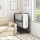 Twin size rollaway folding bed with mattress, featuring a sturdy frame and wheels for easy mobility, perfect for guests.