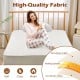 Cozy twin-size electric bed warmer in soft non-woven fabric with dual controllers and 9 heat settings for personalized.