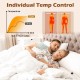 Queen size electric bed warmer with dual controllers, 9 heat settings, and built-in thermostat for personalized comfort.