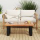 Teak wood patio table with river feel epoxy tabletop, spacious design for snacks and drinks, ideal for indoor or.