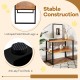 2-tier teak wood end table with U-shaped solid wood legs and anti-slip foot pads, ideal for living room or hallway use.