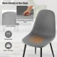 Gray dining chair with foam upholstery and breathable linen surface, featuring ergonomic design for comfort and.