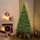 8 FT corner artificial Christmas tree with 1137 branch tips and 360 warm white LED lights, perfect for small spaces.