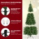 Close-up of the 8 FT corner artificial Christmas tree's lush branch tips made of flame-retardant PVC, ideal for festive.