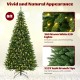 8ft corner artificial Christmas tree with 1137 branch tips and 360 warm white LED lights for cozy holiday decor.