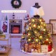 5 FT pre-lit mannequin Christmas tree with silver-tipped branches, snowy pine cones, and warm white lights for festive.