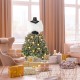 5 FT pre-lit mannequin Christmas tree with snowy PVC leaves, silver-tipped pine needles, and warm white lights for.