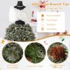 5 FT pre-lit mannequin Christmas tree with 465 branch tips, snowy PVC leaves, and silver-tipped pine needles for.