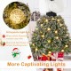 5 FT pre-lit mannequin Christmas tree with 50 warm white light balls and snowy pine cones, perfect for festive decor.