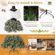 5 FT pre-lit mannequin Christmas tree showcasing hinged structure and upgraded metal base for easy installation and.