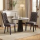 Tufted dining chairs set of 2 in gray with high backrest and padded seat, perfect for elegant dining spaces.