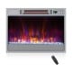 23-inch recessed electric fireplace insert in silver with remote control, featuring adjustable flame settings and.