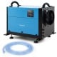 124 Pint Crawl Space Dehumidifier in blue with control panel, ideal for basements and garages, featuring 3 modes and a.