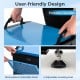 Portable handles and adjustable leveling feet of the blue 124 Pint Crawl Space Dehumidifier for easy transport and.