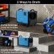 Crawl space dehumidifier with gravity drainage option, 124 pints/day capacity, ideal for basements and garages.