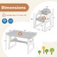 Gray kids chair from the table and chair set, featuring a comfortable design, suitable for children aged 1-5 years.