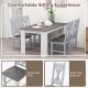 Gray farmhouse chair set of 2 with rubber wood frame and elegant hollowed backrest for stylish dining comfort.